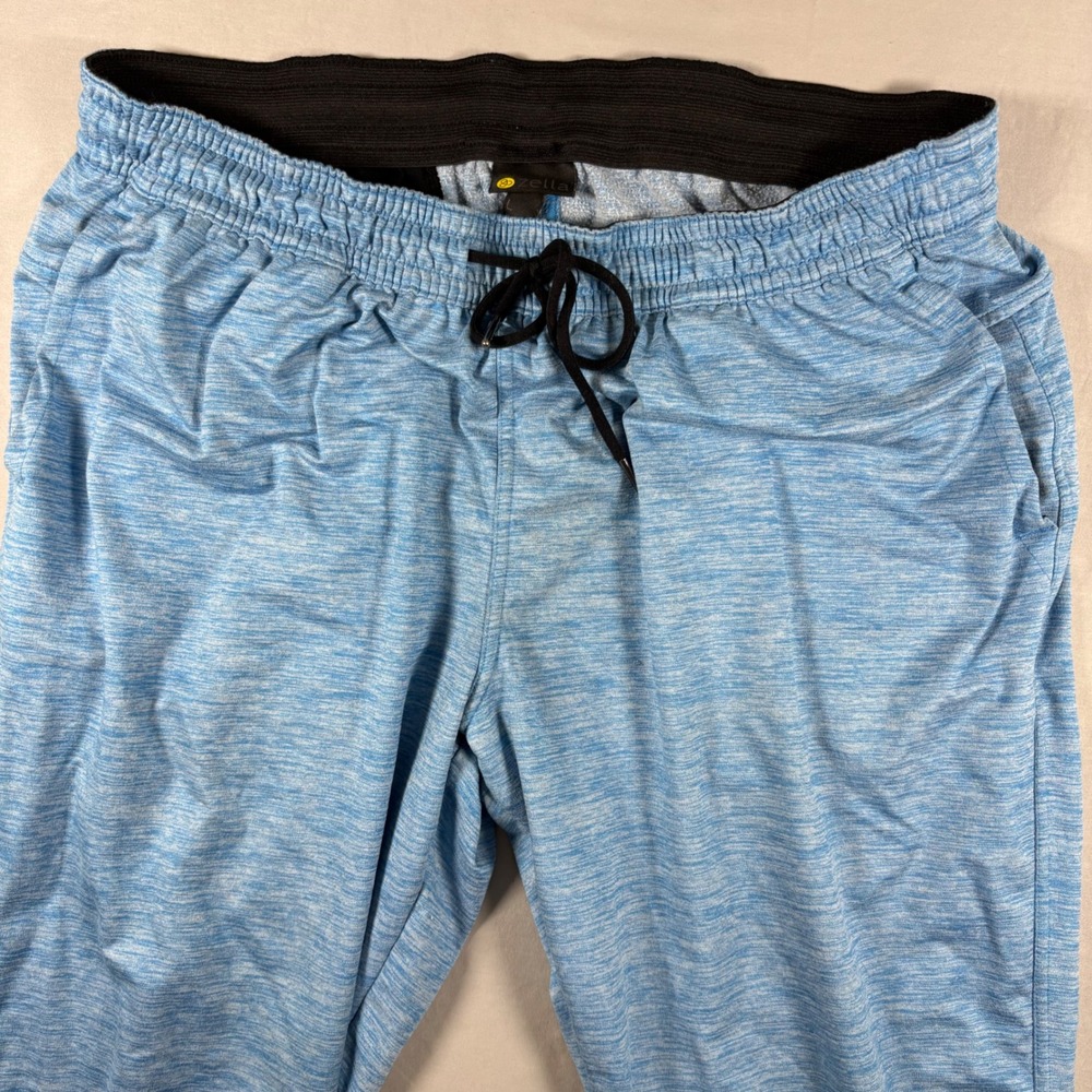 Zella Mens Blue Space Dye Joggers Athletic Sweatpants Size Large Drawstring L